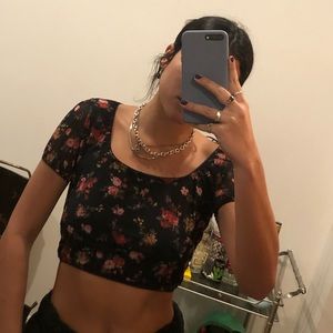 vintage short sleeve crop top